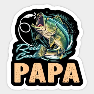 Fathers Day  Fisherman Reel Cool Papa Fishing Sticker